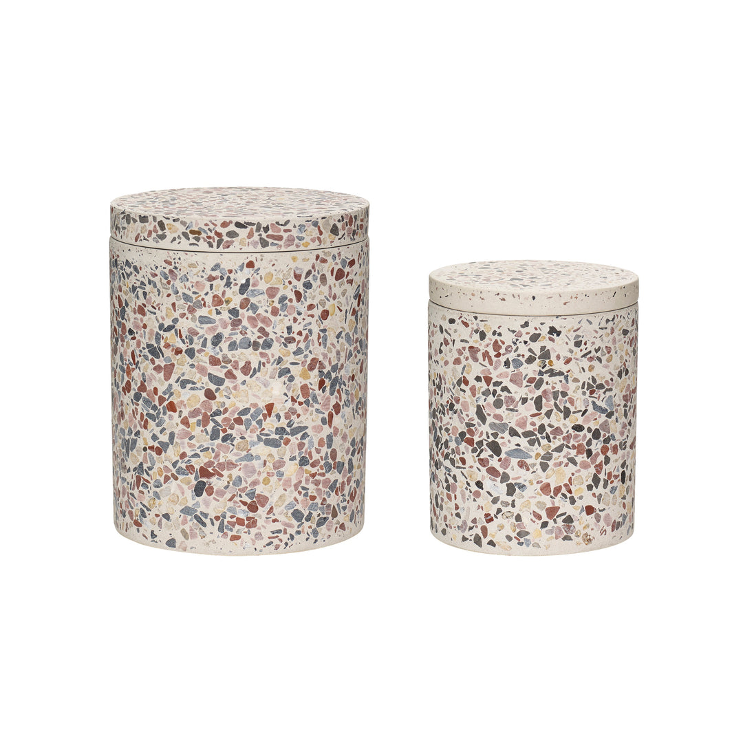 Sort Storage Jar Terrazzo White (Set of 2)