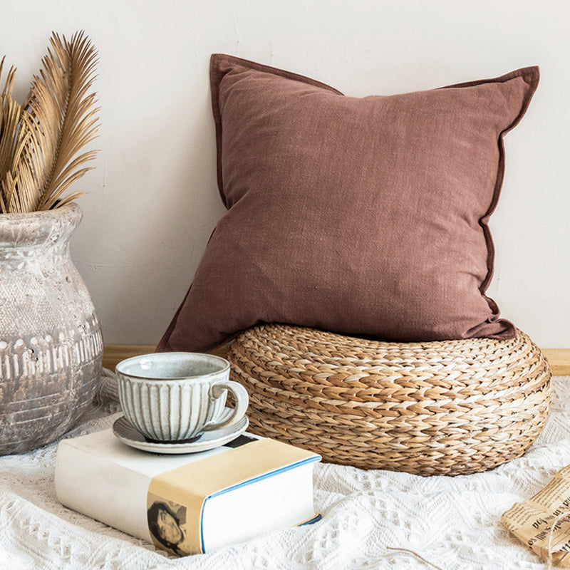 Ruzene-03 Cushion Cotton/Linen Sienna Brown