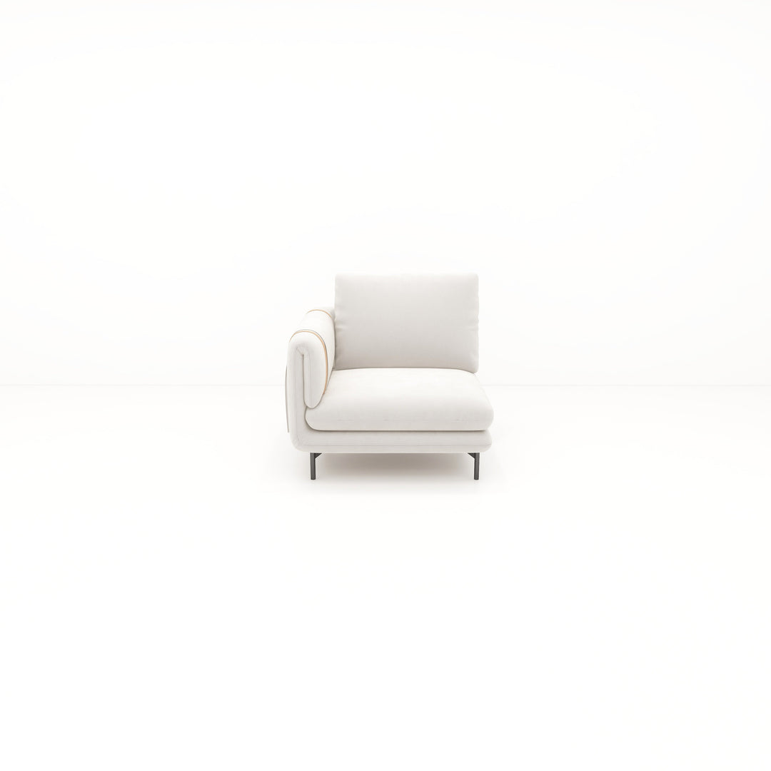 Creme II Sofa 1-Seater With Left Arm | VINTAGE 6804 WALNUT