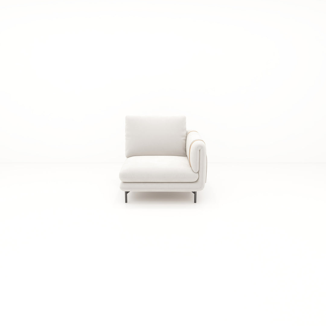 Creme II Sofa 1-Seater With Right Arm | NARA 5505 BLACK
