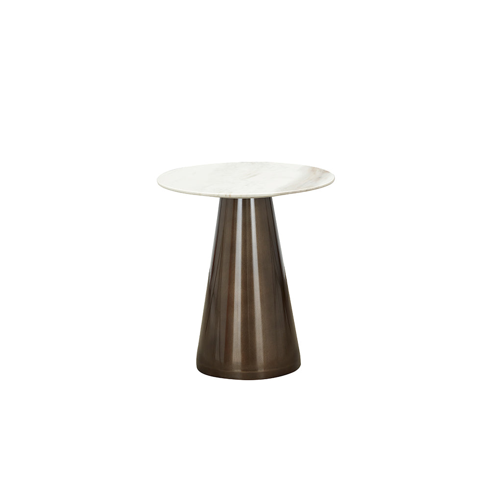 Cone End Table Round Dia 50 X 55Cm | TRAVERTINE