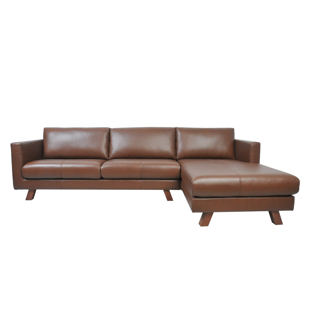 Geormani Sofa 3L-Shape Chaise On Right - (Set) | MADRAS 1904 CHOCOLATE