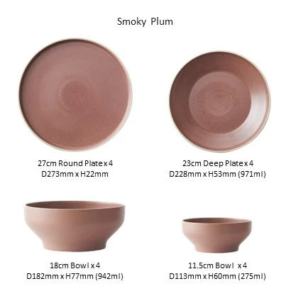Luzerne 16Pc Mod Dinnerware Gift Set - Smoky Plum