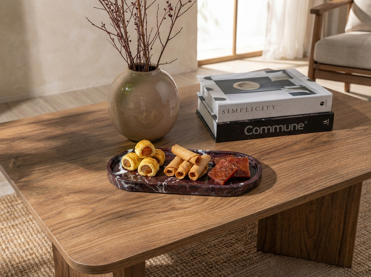 Commune Marble Tray - Violet Red