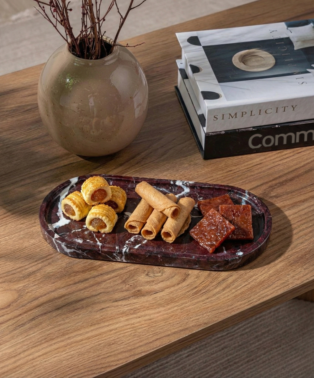 Commune Marble Tray - Violet Red
