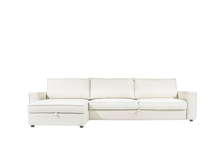 Camille 3L+Chaise Left With Storage Cube (Set) | MADRAS 1929 IRON