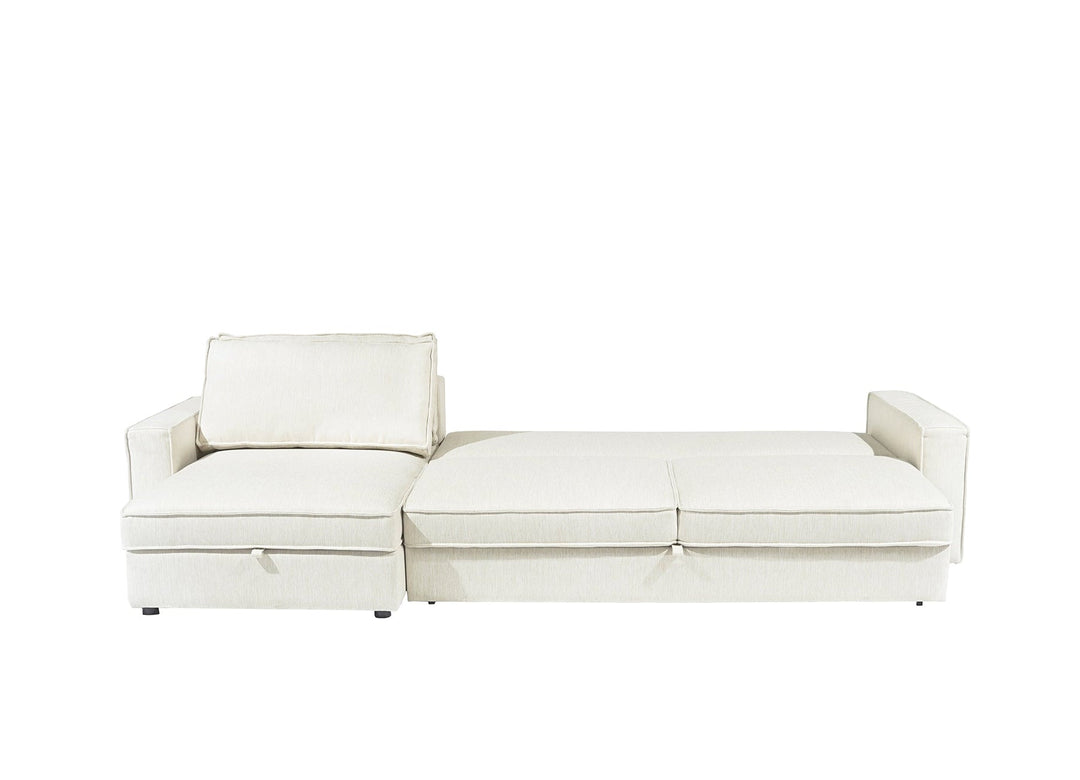 Camille 3L+Chaise Left With Storage Cube (Set) | MADRAS 1925 KHAKI