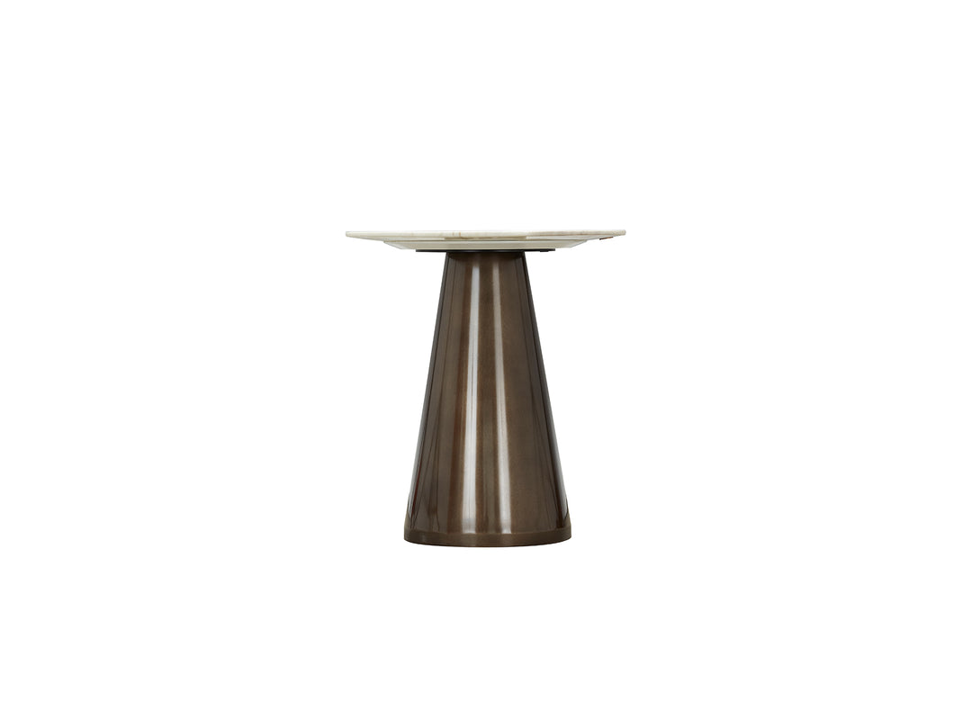Cone End Table - White Marble