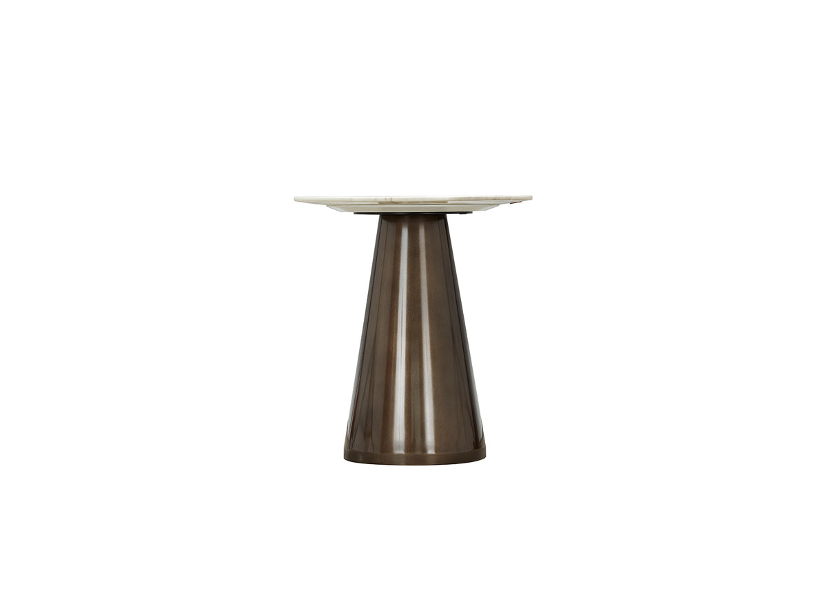Cone End Table - White Marble