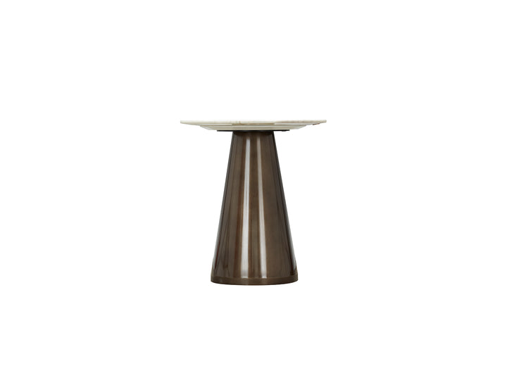 Cone End Table - White Marble