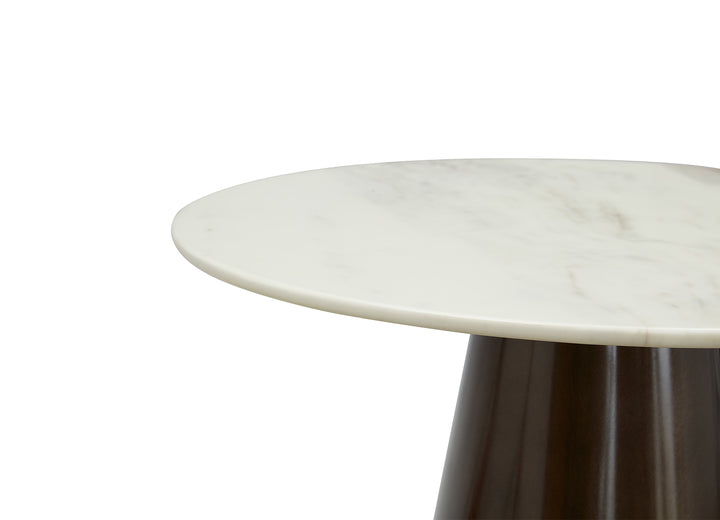 Cone End Table - White Marble