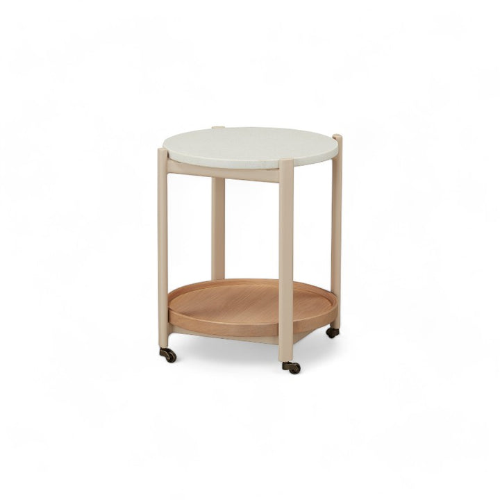 Crème Round End Table