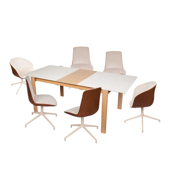 Crème 2.0m Dining Table + 4 Side Chairs + 2 Arm Chairs (Set)