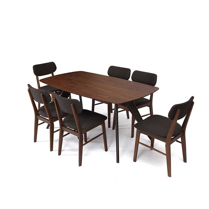 Crimson 1.6M Dining Table + 6 Side Chairs N466 (Set)