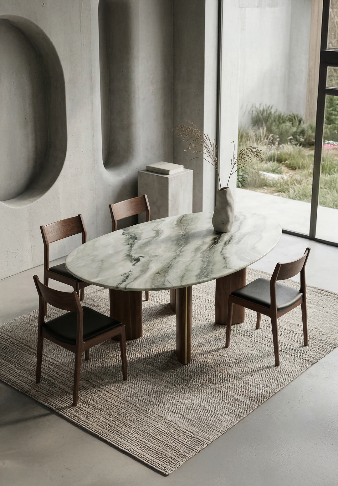 Dune Marble-Top Pebble Dining Table