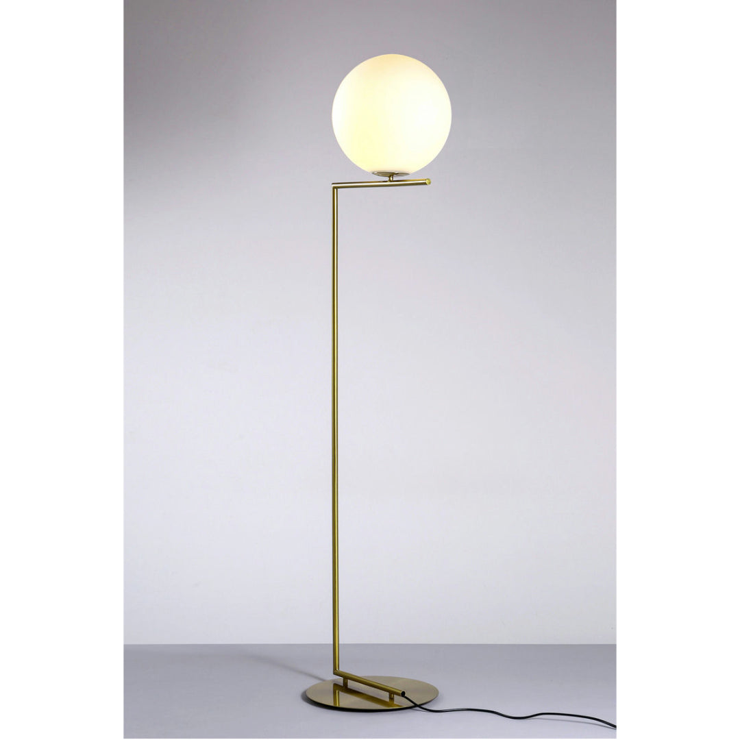 Floor Lamp White Glass Glass Iron Dia30*H162Cm