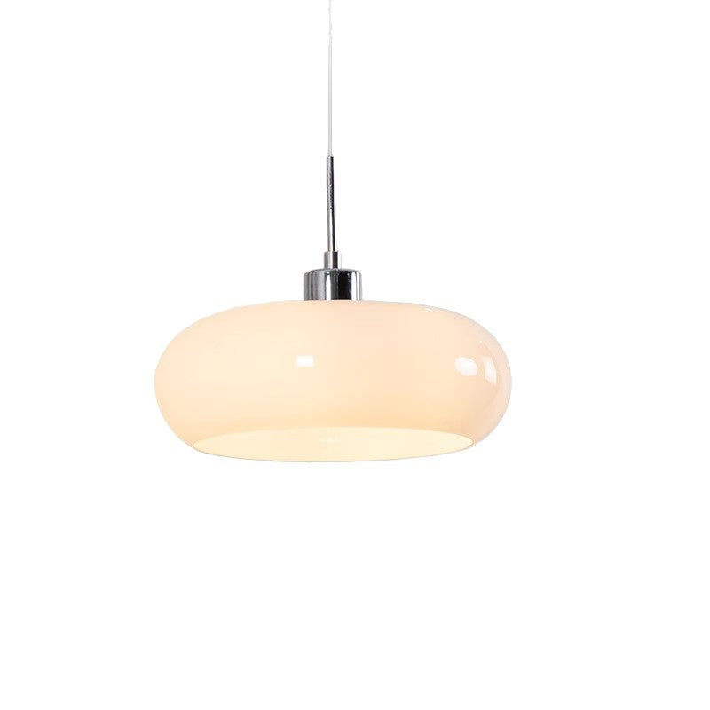 Hanging Lamp White Glass Chrome Iron Dia27*H10Cm