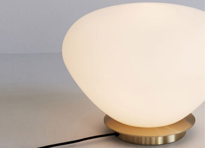 Bean Table Lamp White Dia39*H28Cm, Glass & Iron