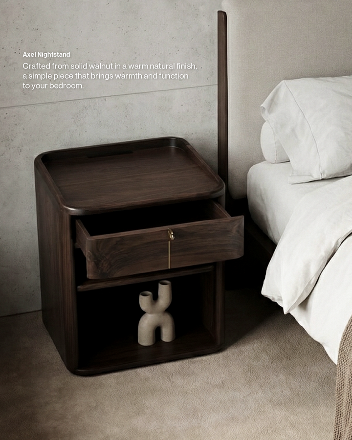 Axel 1-Drawer Nightstand - Walnut
