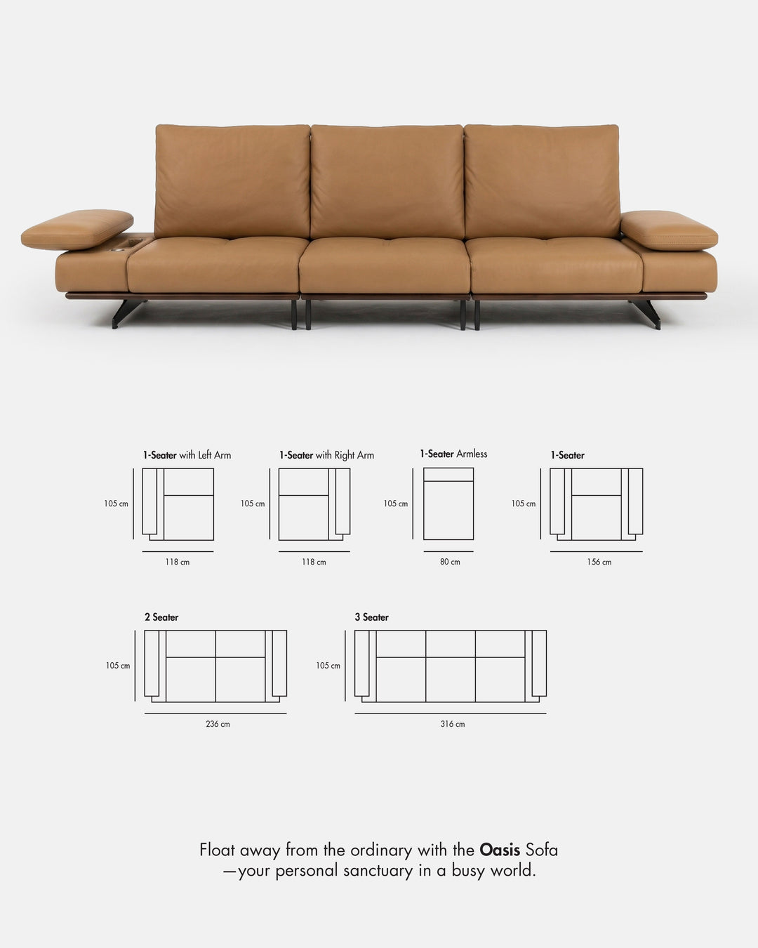 Oasis Sofa 3-Seater Recliner (Set)