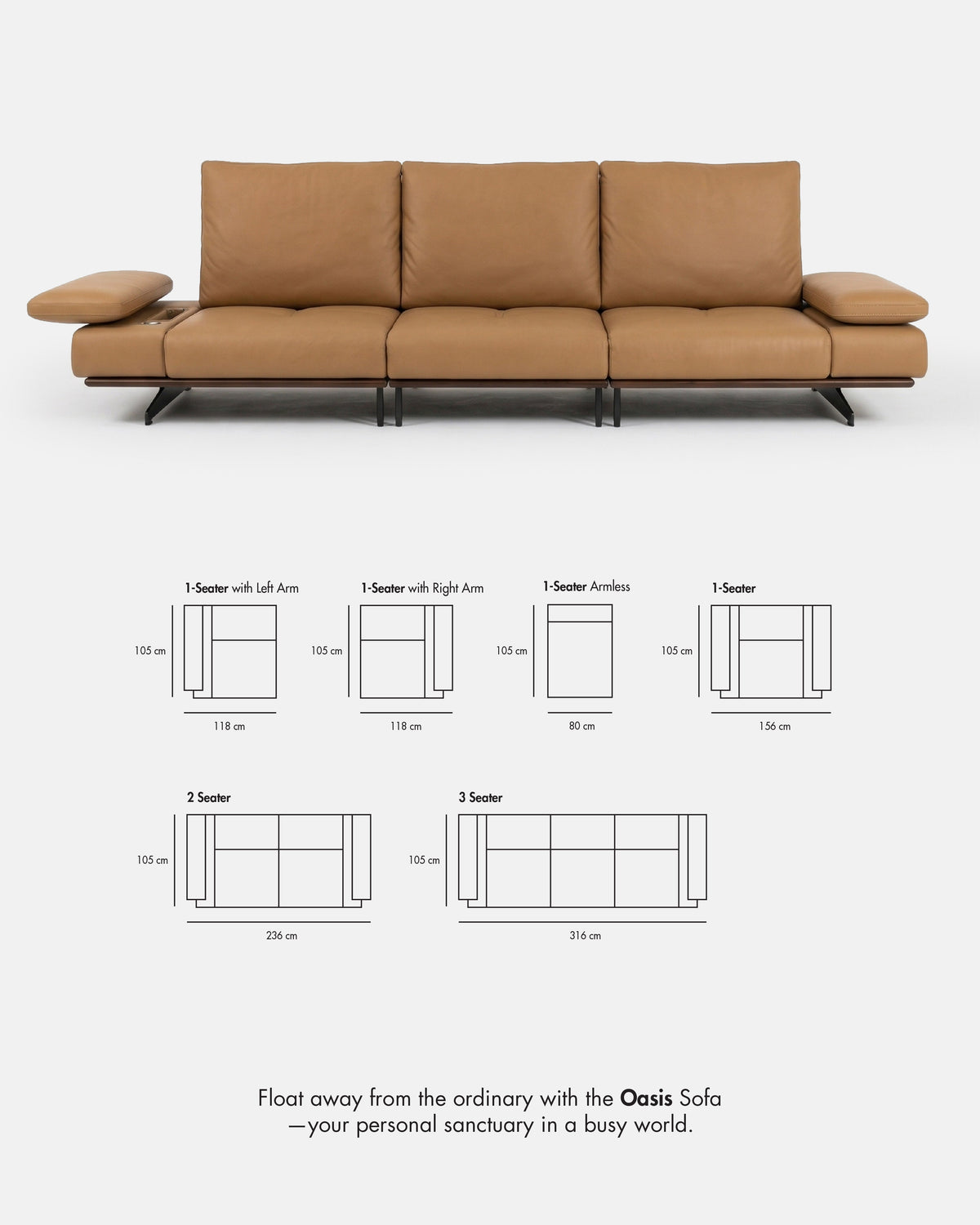 Oasis Sofa 3-Seater Recliner (Set)