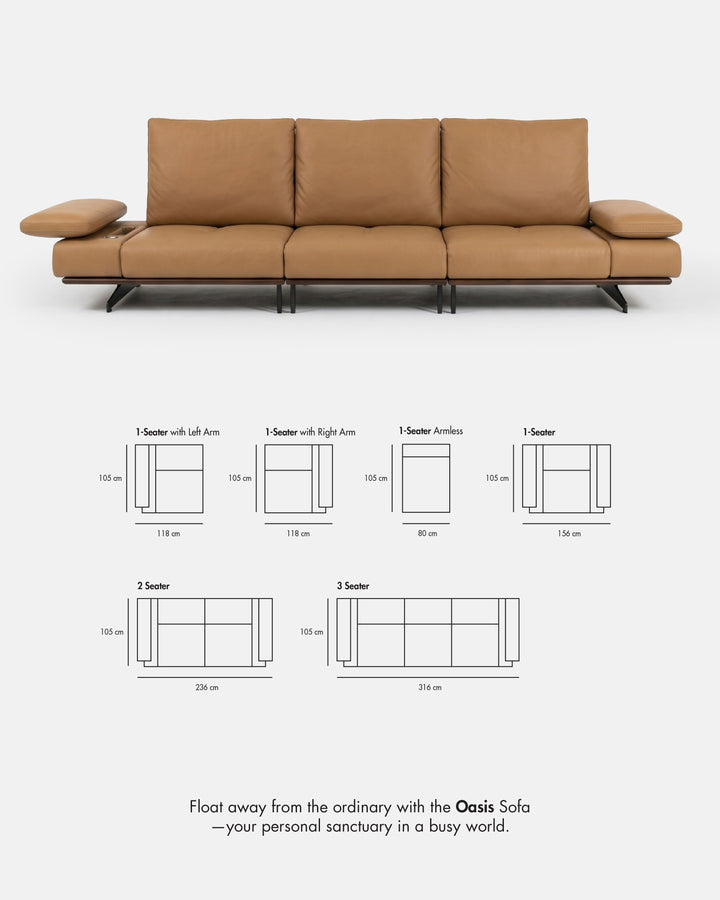 Oasis Sofa 3-Seater Recliner (Set)