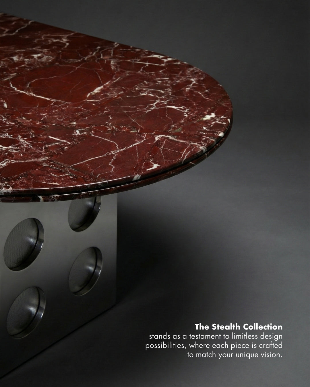 Stealth Grid Marble-Top Dining Table - Double Dome