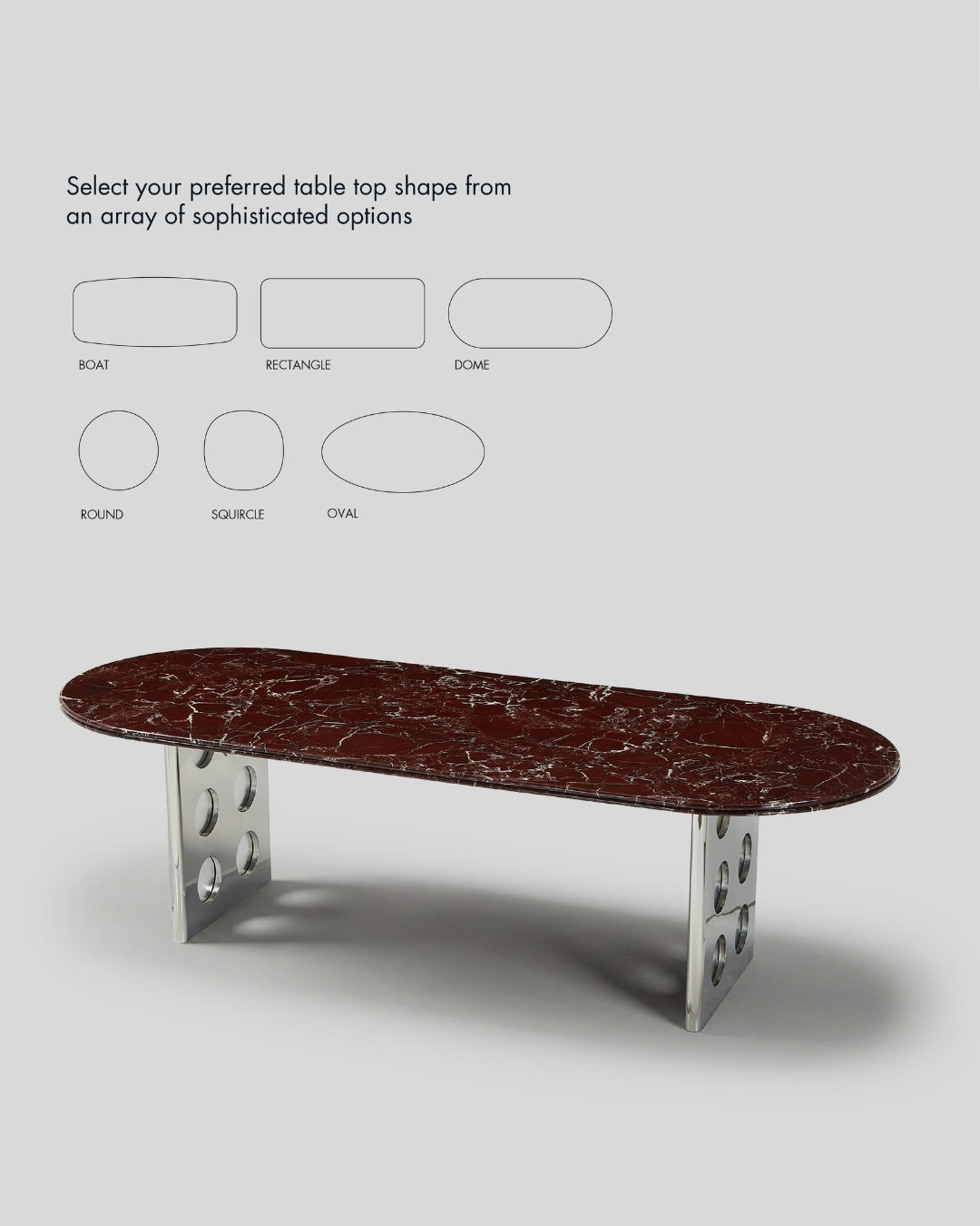 Stealth Grid Marble-Top Dining Table - Boat