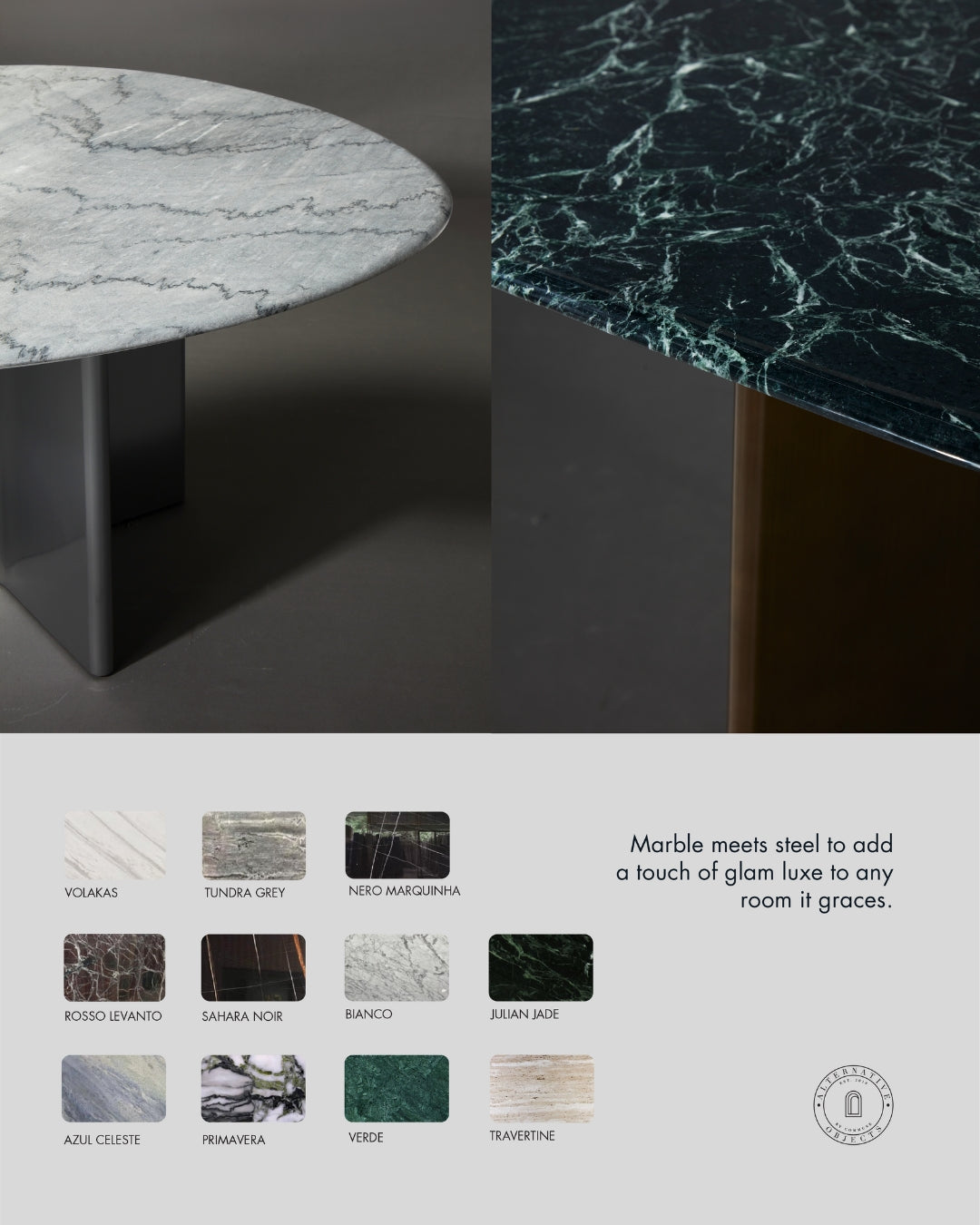 Stealth Grid Marble-Top Dining Table - Boat