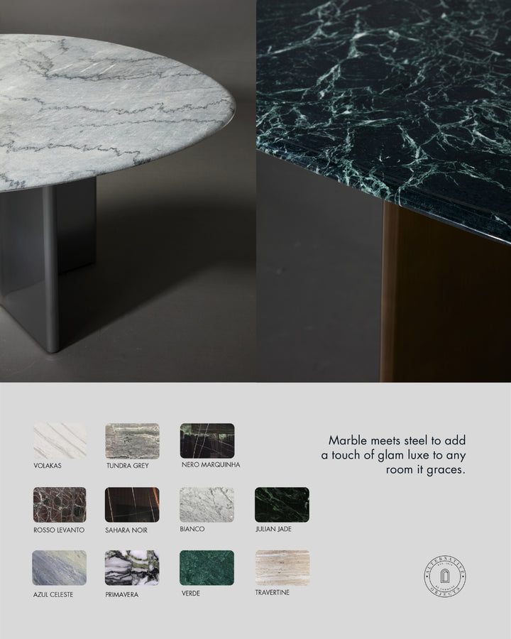 Stealth Grid Marble-Top Dining Table - Boat