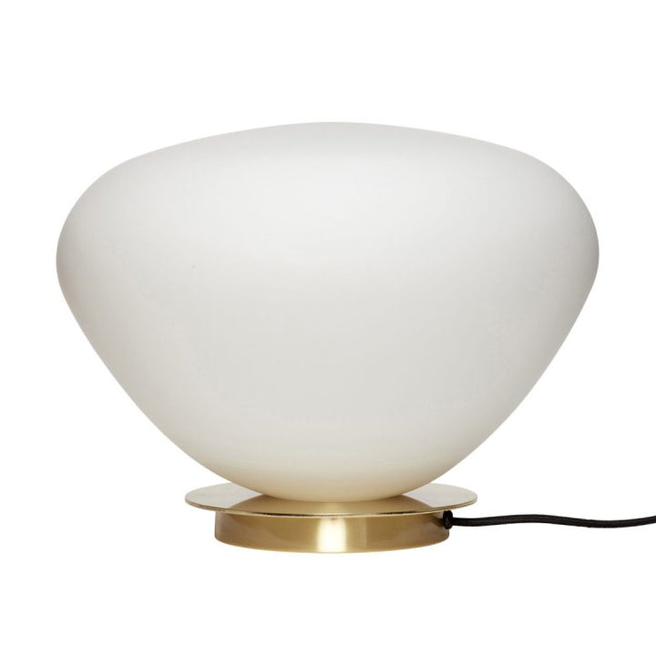 Bean Table Lamp White Dia39*H28Cm, Glass & Iron