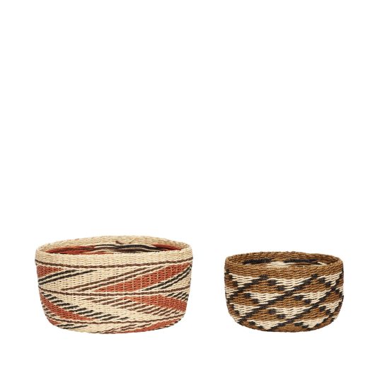 Evoke Baskets Wide(Set Of 2)Dia20*12Cm &Dia26*14Cm