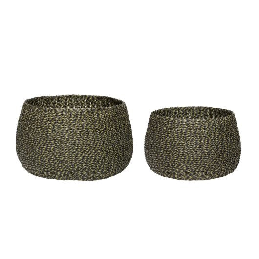 Eyrie Baskets Green (Set Of 2) Dia29*23/Dia37*19Cm