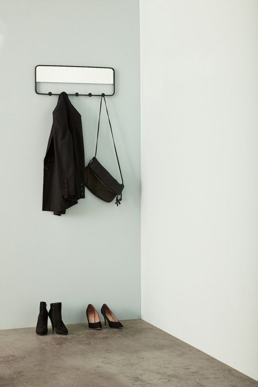 Annette Coat Rack W/Mirror & Hooks Black L61*H22