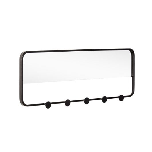 Annette Coat Rack W/Mirror & Hooks Black L61*H22