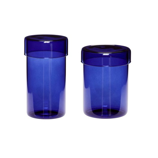 Pop Storage Jars L/Blu(Set Of 2)Dia9*13/Dia10*19Cm