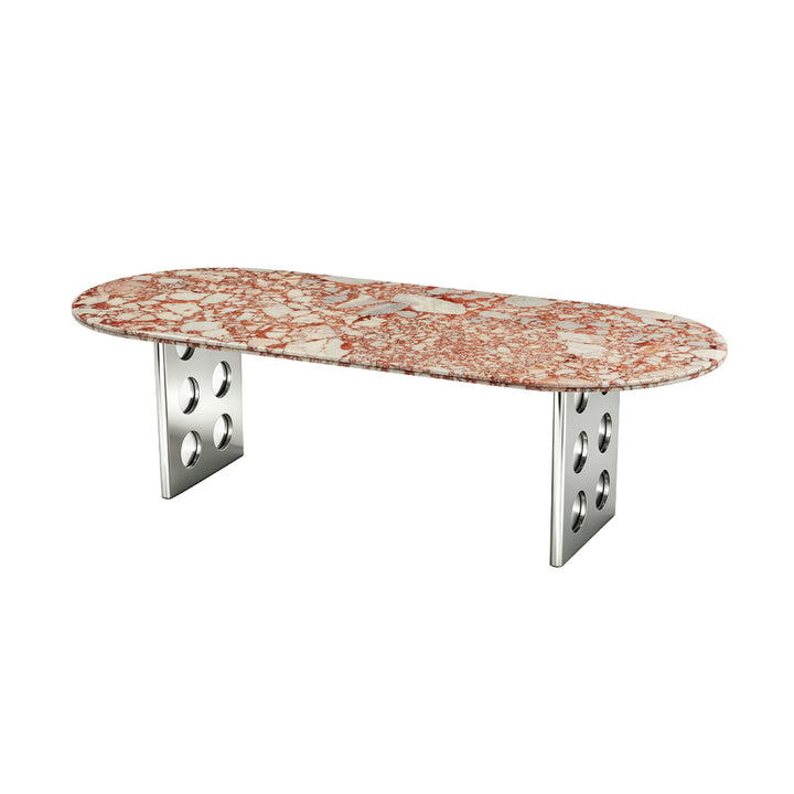Stealth Grid Marble-Top Dining Table - Double Dome