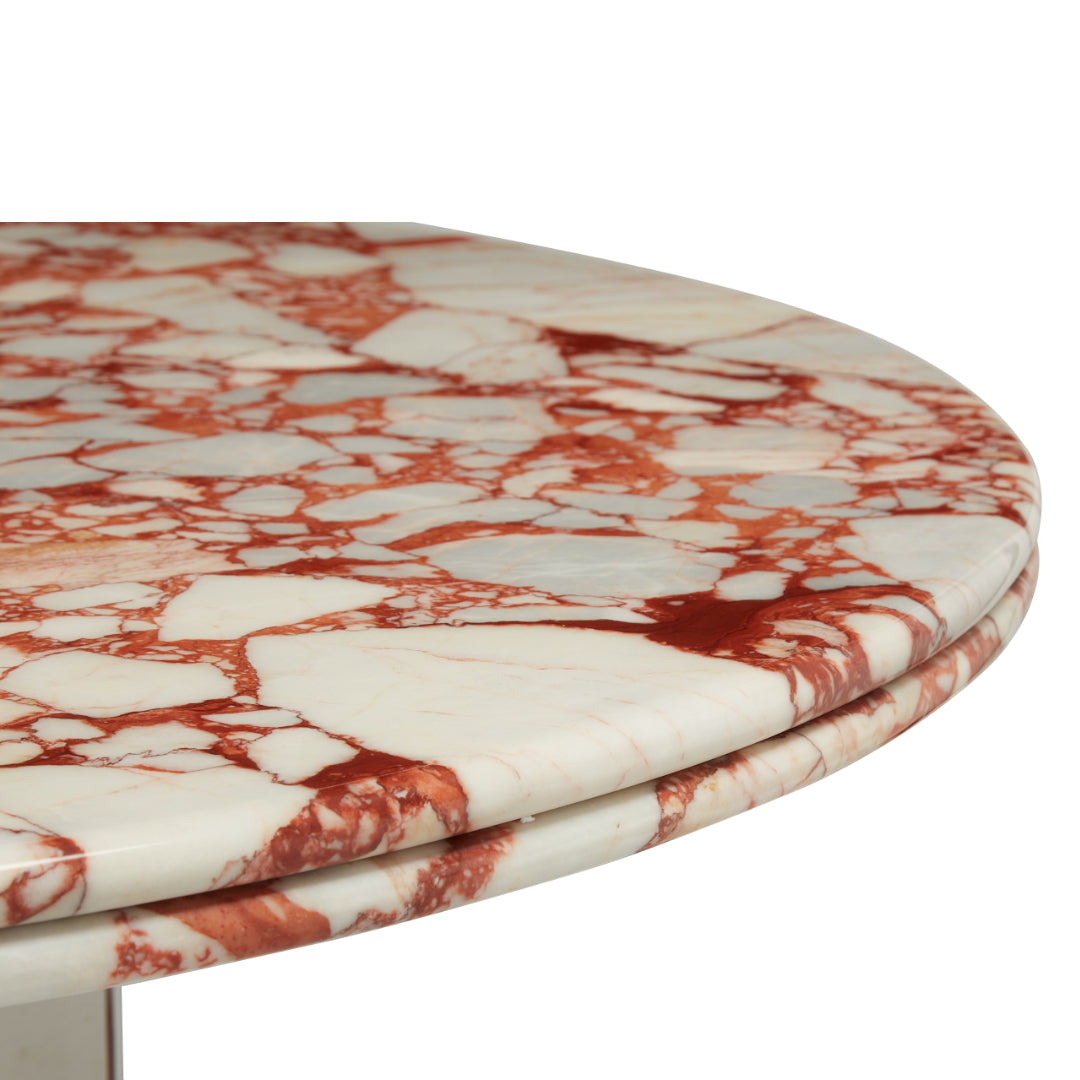 Stealth Grid Marble-Top Dining Table - Double Dome