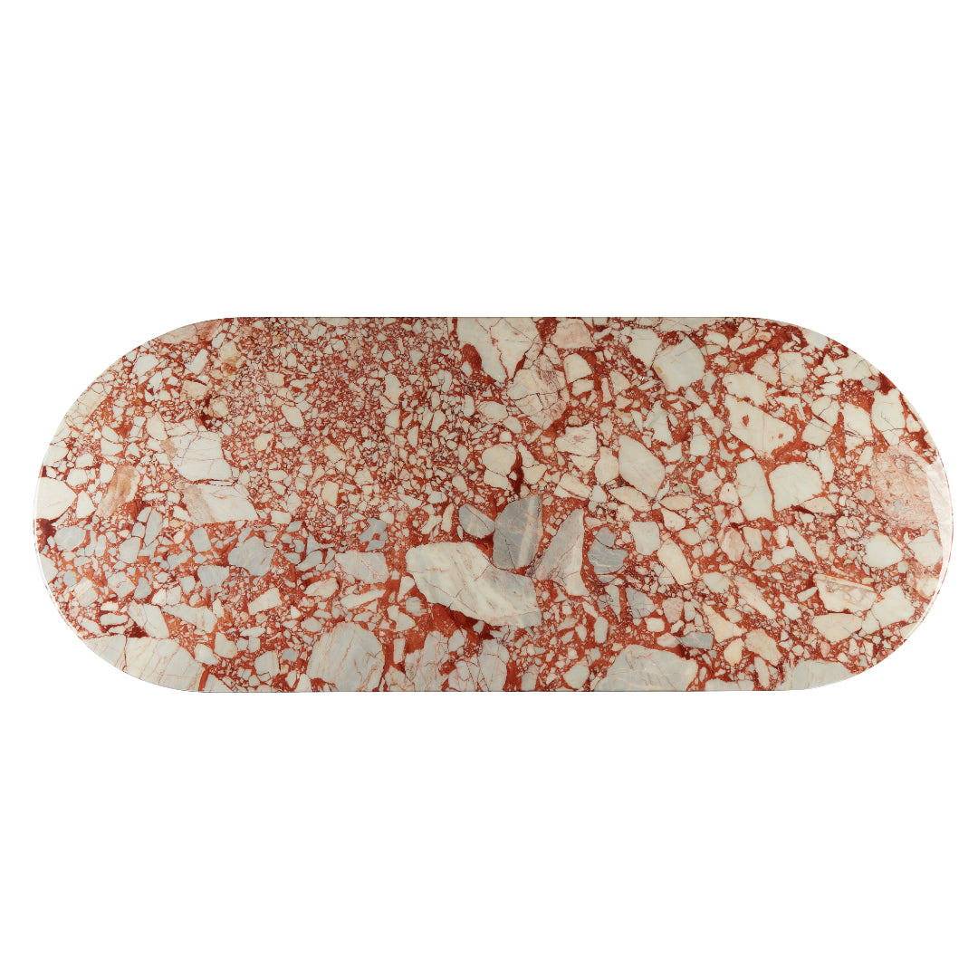 Stealth Grid Marble-Top Dining Table - Double Dome