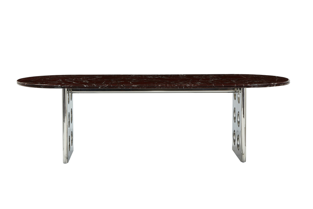 Stealth Grid Marble-Top Dining Table - Boat