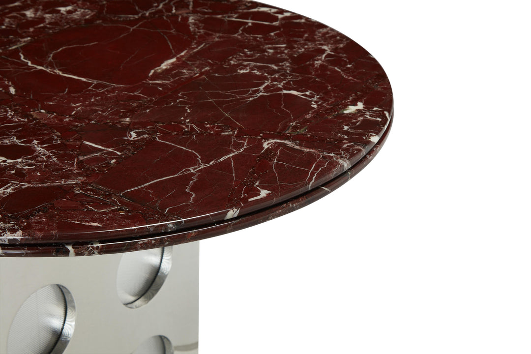 Stealth Grid Marble-Top Dining Table - Boat