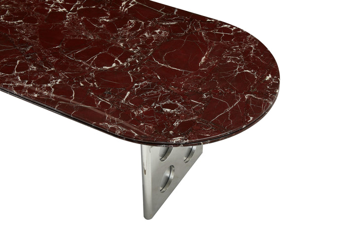 Stealth Grid Marble-Top Dining Table - Boat