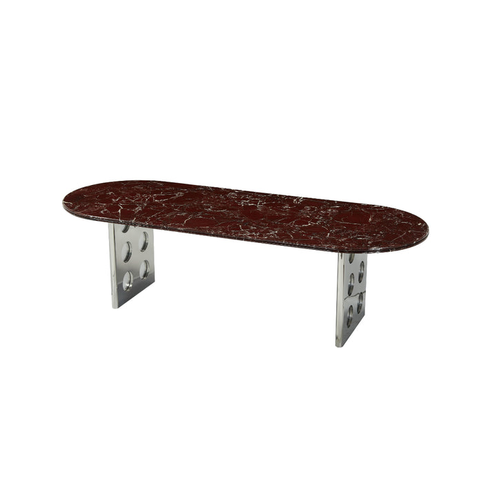 Stealth Grid Marble-Top Dining Table - Boat