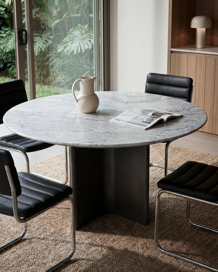 Stealth Marble-Top Dining Table Round